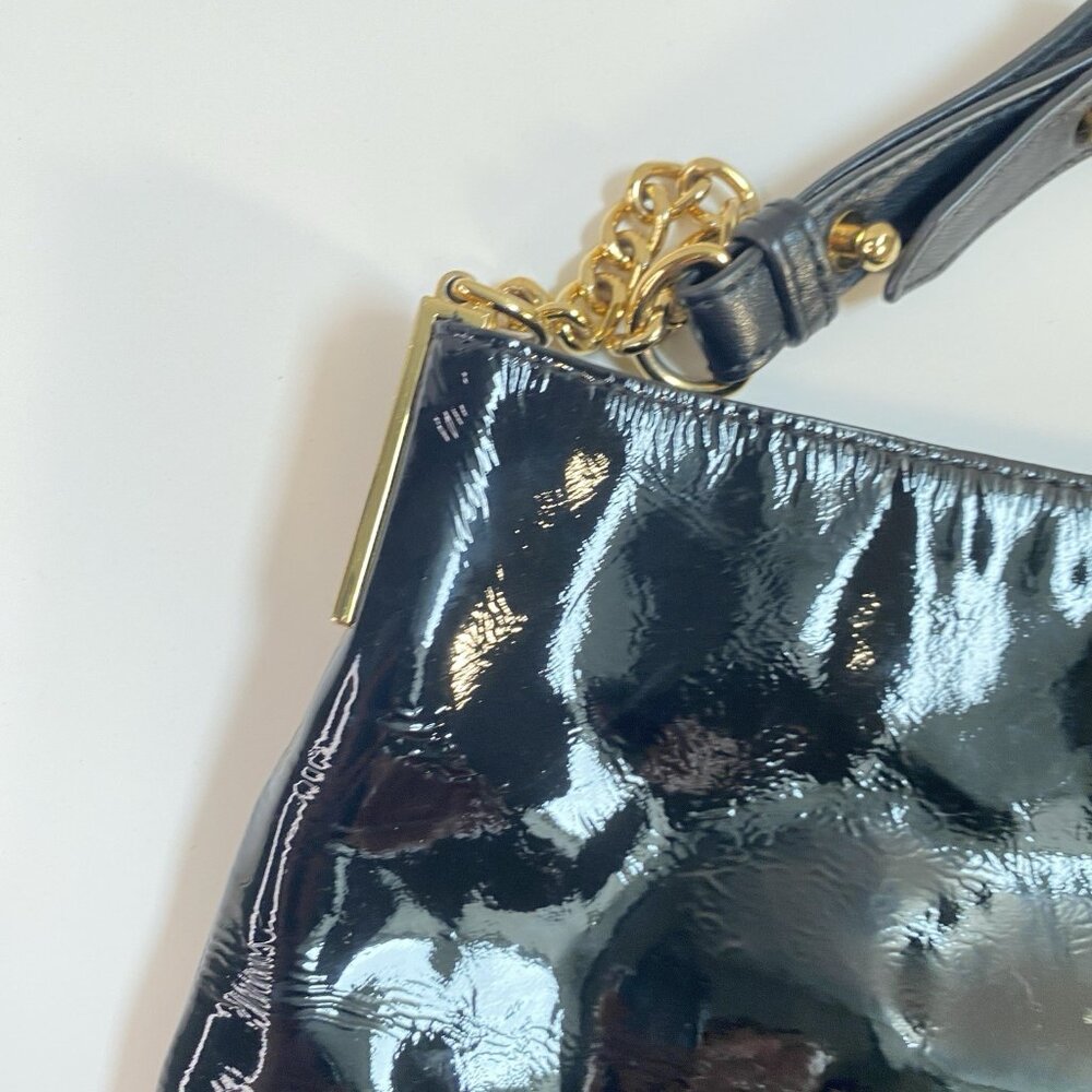 Badgley Mischka HOBO Large Shoulder Bag Black Patent Leather - Picture 4 of 16